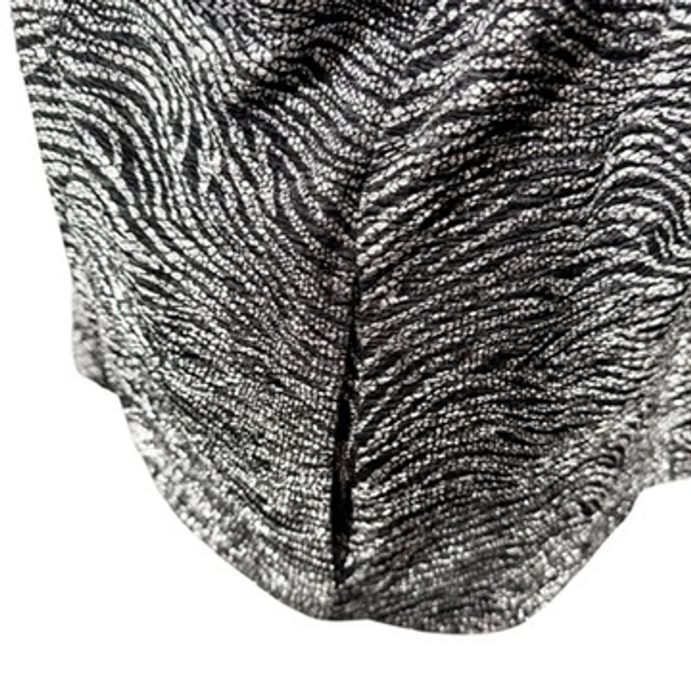 Chicos Black Silver Animal Print Moto Blazer Jacket Artsy Womens size 3 = XL